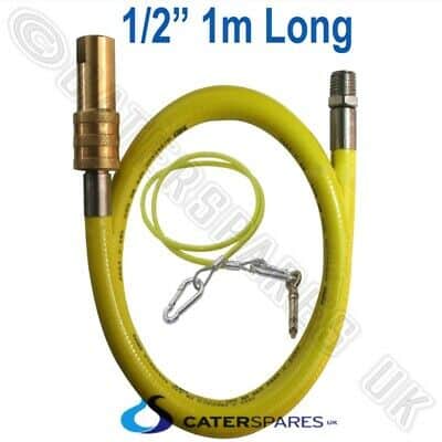 5 x CATERHOSE COMMERCIAL CATERING YELLOW GAS HOSE FLEX 3/4 1.5 METER 1500MM x 5 