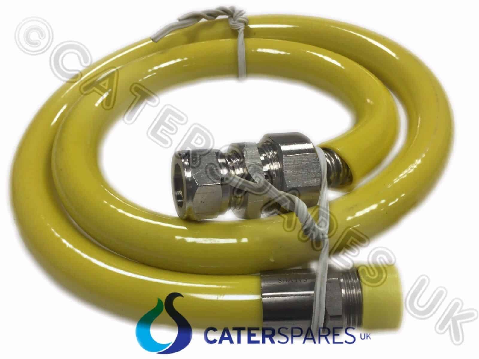 FLEXIBLE COMMERCIAL GAS HOSE 1M YELLOW CATERING CONNECTING PIPE 1/2" BSP 1000mm 